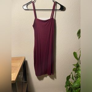 Wine color bodycon dress